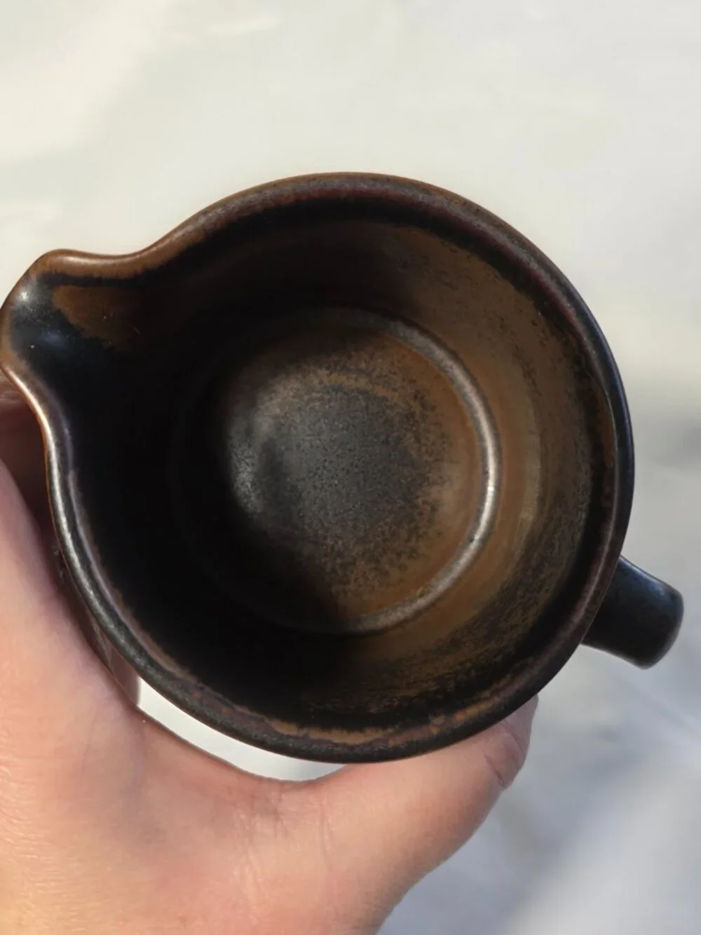 Arabia of Finland Rushka Creamer Light & Dark Brown Spotted NEW